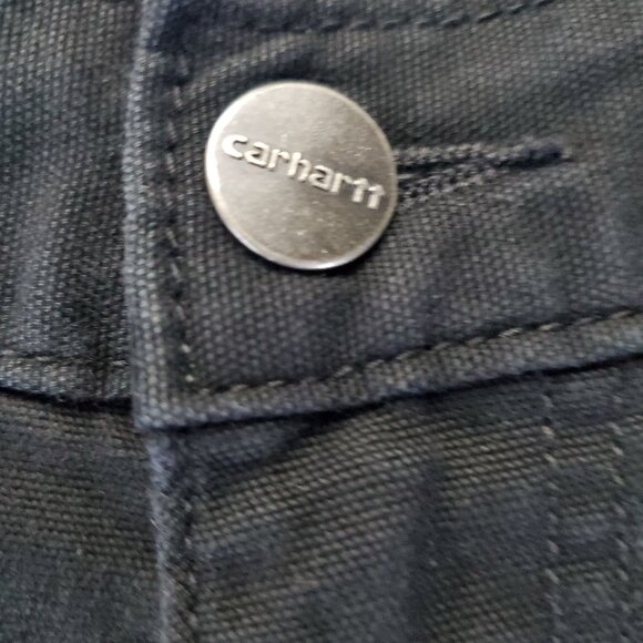Carhartt Pants Mens 46 Black Relaxed Fit Durable Cotton Blend Workwear *Read* - Picture 2 of 13